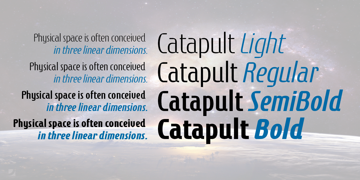 Beispiel einer Catapult SemiBold-Schriftart